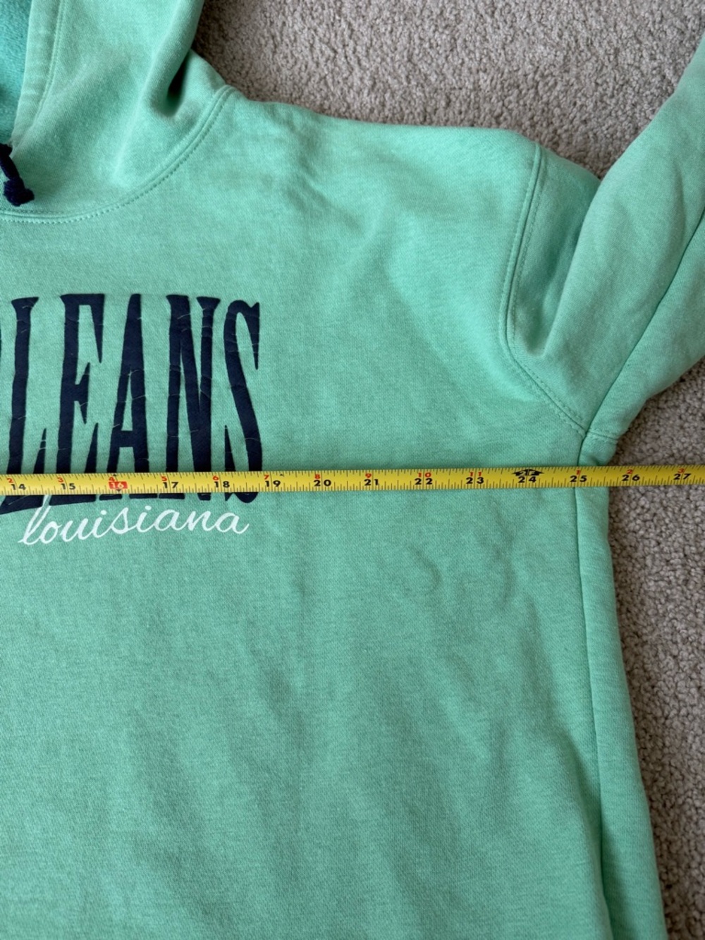 New Orleans Women’s Cropped Hoodie in Mint Green Large - Picture 7 of 7